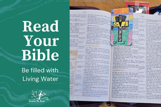 Illustration of the Bible emphasizing the concept of Living Water for spiritual nourishment and faith exploration.