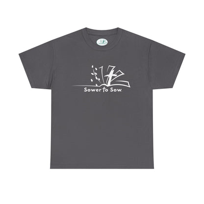 Gray t-shirt with 'Sower to Sow' logo 