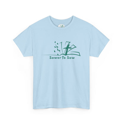 Light blue t-shirt with Sower To Sow Logo